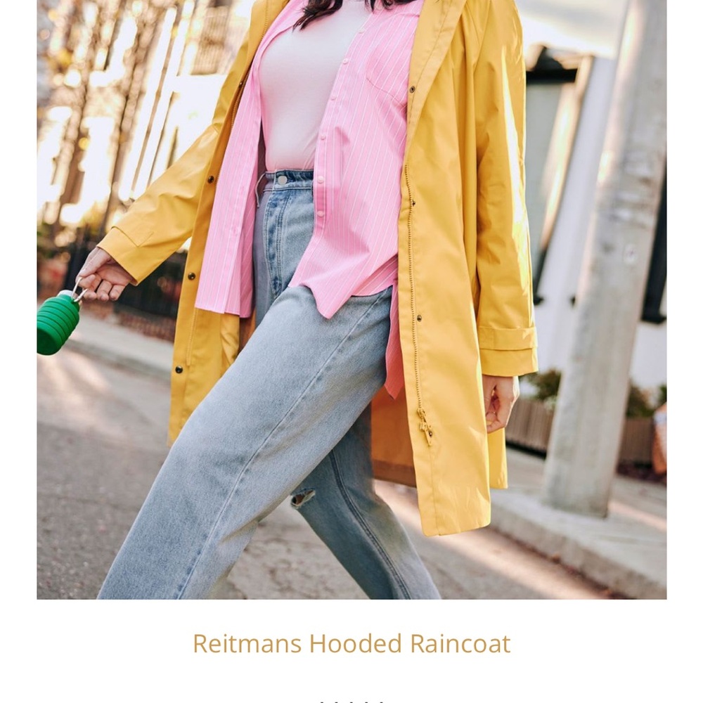 Yellow Hooded Women's Jacket, 2X